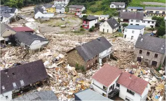  ?? (Reuters) ?? A GENERAL VIEW of a flood-affected area following heavy rainfalls in Schuld, Germany yesterday.