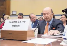  ?? J. SCOTT APPLEWHITE/ASSOCIATED PRESS ?? Commerce Secretary Wilbur Ross faces opposition to his decision to include a citizenshi­p status question on the 2020 census.