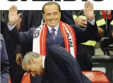  ?? ANSA ?? Silvio Berlusconi, 83 anni, in tribuna allo stadio Brianteo di Monza