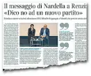  ??  ?? Sul «Corriere Fiorentino» di ieri il messaggio di Nardella a Renzi dopo le voce di un possibile nuovo partito
