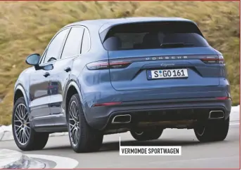  ??  ?? Overhellen in snel genomen bochten is de Porsche Cayenne vreemd. VERMOMDE SPORTWAGEN