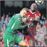  ??  ?? HORROR SHOW: Mane catches Ederson