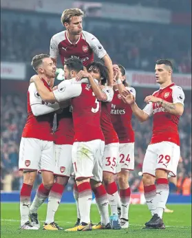  ?? FOTO: GETTY ?? El Arsenal, en buena dinámica A ganado cuatro de sus últimos cinco partidos