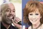  ?? AP file ?? Darius Rucker, left, and Reba McEntire will co-host this year’s CMA Awards Nov. 11