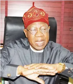  ??  ?? Minister of Informatio­n, Alhaji Lai Mohammed