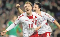  ?? FOTO: DPA ?? Christian Eriksen krönte sich in Dublin mit seinem Hattrick selbst.