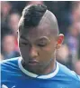  ??  ?? SITTER Rangers striker Alfredo Morelos