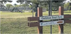  ?? JULIE JOCSAK/STANDARD STAFF ?? The city is looking to change the name of Cushman Road Park, which is no longer located on Cushman Road.