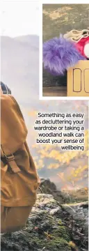  ??  ?? Something as easy as declutteri­ng your wardrobe or taking a woodland walk can boost your sense of wellbeing