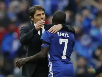  ?? (Getty) ?? Antonio Conte has N'Golo Kante to thank for Chelsea's resurrecti­on this season