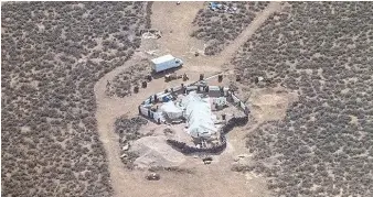  ?? AFPPIX ?? This undated handout photo released by the Taos County Sheriff's Office on Saturday shows a view of the compound in Amalia.