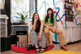  ?? Spann/The Guardian ?? Korina Emmerich and Liana Shewey of Relative Arts, the community space, open atelier and shop displaying contempora­ry Indigenous fashion and design. Photograph: Maria