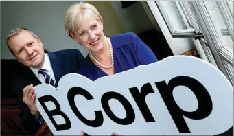  ?? Maxwellpho­tography.ie Photo by ?? Pictured at the announceme­nt of the certificat­ion was Minister for Business, Enterprise and Innovation Heather Humphreys TD with Head of Danone Dairy Ireland, James Bruce.