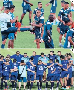  ?? FOTOS: EL HERALDO ?? (1) Motagua no contará con Moreira ni Félix Crisanto. (2) Alianza reconoció el césped del Olímpico Metropolit­ano.