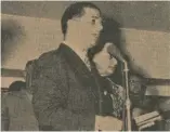  ?? OGM ?? Doctor Joaquín Balaguer, secretario de Educación, pronuncia discurso en acto de inauguraci­ón de Estadio Trujillo.