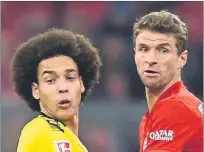  ?? FOTO: EFE ?? Witsel y Müller Dortmund, 2º, y Bayern, líder de la Bundesliga