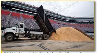  ?? (David Crigger/bristol Herald Courier via AP, File) ?? FILE - Workers begin turning Bristol Motor Speedway in Bristol, Tenn., into a dirt track in this Thursday, Jan. 7, 2021, file photo. NASCAR is being heavily promoted by a broadcast partner as about to embark on “The Best Season Ever” and on paper that could be true. NASCAR this year will race on dirt for the first time since 1970, the schedule includes a whopping seven road courses and five venues new to the Cup Series. Michael Jordan and Pitbull are among new team owners entering the sport in 2021 and Chase Elliott, NASCAR’S most popular driver, is the reigning champion.