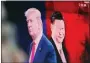  ?? AHN YOUNG-JOON—ASSOCIATED PRESS ?? In this Aug. 26, 2019 file photo, a computer screen shows images of Chinese President Xi Jinping, right, and U.S. President Donald Trump.