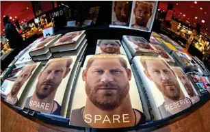  ?? (AP) ?? Copies of the book by Prince Harry are disp l ayed at a book store in Berlin