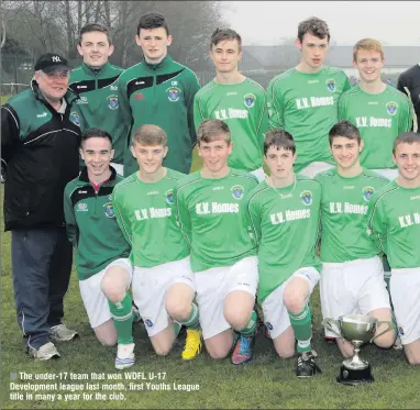  ??  ?? The under-17 team that won WDFL U-17 Developmen­t league last month, first Youths League title in many a year for the club.