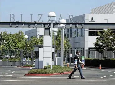  ?? /Bloomberg/File ?? Strong floor: Activision Blizzard offices in Irvine, California. After optimism that Microsoft’s proposal to buy Activision Blizzard for $69bn will overcome a hurdle posed by a UK antitrust review, the video-game maker’s shares have gained 8% in the past three weeks.