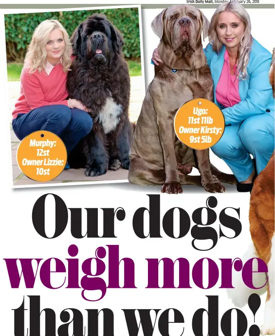  ??  ?? Murphy: 12st Owner Lizzie: 10st Ugo: 11st 11lb Owner Kirsty: 9st 5lb