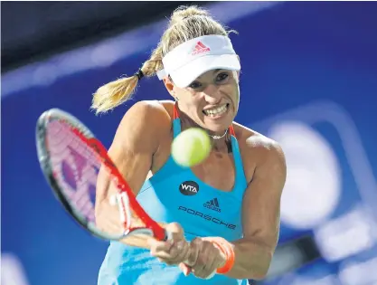  ??  ?? Angelique Kerber hits a backhand return during her quarter-final match against Ana Konjuh.