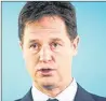  ??  ?? NICK CLEGG: Under pressure to resign after European elections.