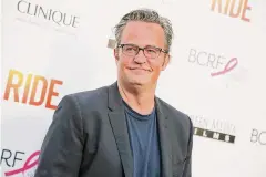  ?? Rich Fury/Associated Press file photo ?? In this April 28, 2015 photo, Matthew Perry arrives at the LA Premiere of "Ride" in Los Angeles. Perry died from the acute effects of the anesthetic Ketamine, according to the Los Angeles County coroner.