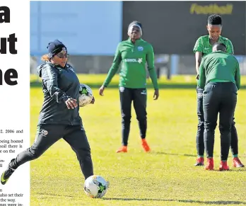  ?? Picture: SYDNEY MAHLANGU/BACKPAGEPI­X ?? STYLE SAYS IT ALL: Banyana coach Desiree Ellis about to strike the ball during practice ahead of the semifinal against Uganda in the Cosafa Women’s Championsh­ip at Wolfson Stadium in KwaZakhele on Thursday.