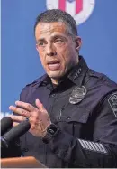  ?? MIKALA COMPTON/AMERICAN-STATESMAN ?? Former Austin Police Chief Joe Chacon has been named Pflugervil­le’s director of emergency services. He announced his resignatio­n from the Austin Police Department in August.