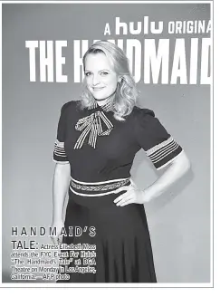  ??  ?? Actress Elisabeth Moss attends the FYC Event For Hulu’s “The Handmaid’s Tale” at DGA Theatre on Monday in Los Angeles, California.— AFP photo