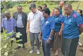  ?? Photo: Shratika Naidu ?? Amuk Prasad (left) with Ambassador and Head of the European Union (EU) Delegation for the Pacific, Sujiro Seam (third from left) and stakeholde­rs at Qalewaqa in Labasa on July 15, 2020.