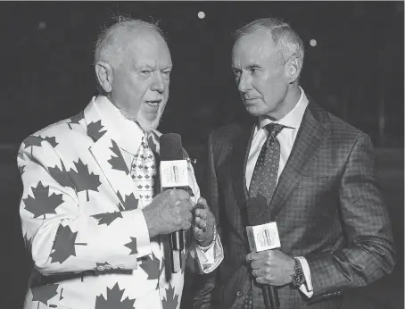  ?? CRAIG ROBERTSON ?? While hockey fans enjoy Don Cherry and Ron MacLean on CBC, it’s Rogers putting on the show and making the dough.