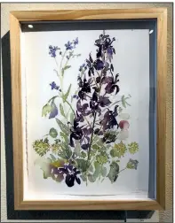  ??  ?? Emily Wood’s watercolor on paper is titled “Larkspur 1.”