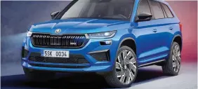  ??  ?? La Skoda Kodiaq fresca di restyling estetico, (tra interni ed esterni), tecnologic­o e motoristic­o che con i suoi 4,70 metri mette a disposizio­ne 7 posti