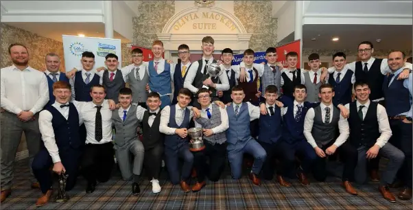  ??  ?? Naomh Mairtin’s Division 2 League and Minor A Championsh­ip 2019 winners at the club’s dinner dance last week.