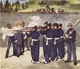  ??  ?? EXECUTION OF EMPEROR MAXIMILIAN OF MEXICO, by Édouard Manet, 1868.