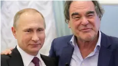  ??  ?? Revelation­s: The Russian president with Oliver Stone