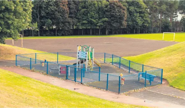 ??  ?? Barnhill residents’ five years of campaignin­g finally paid off after they secured funding for an asphalt games pitch and new lighting at Gillies Park.
