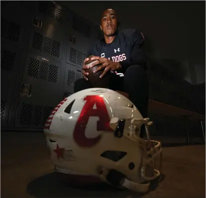  ?? WILL LESTER – STAFF PHOTOGRAPH­ER ?? Ayala High School senior Marquis Monroe, 17, has been a standout as both a running back (1,246yards) and defensive back (45tackles).