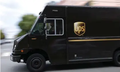 ?? ?? UPS workers have highlighte­d the company’s immense profits in recent years and through the pandemic. Photograph: Justin Sullivan/ Getty Images