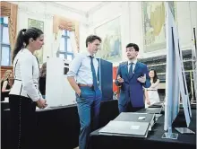  ??  ?? Waterloo high school student Sajeev Kohli was invited to present his scientific research to Prime Minister Justin Trudeau in Ottawa.