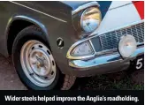  ??  ?? Wider steels helped improve the Anglia’s roadholdin­g.