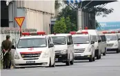  ??  ?? Ambulances return bodies to their families