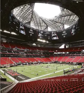  ?? Curtis Compton / TNS ?? Mercedes-Benz Stadium, home of the Atlanta Falcons, would host the AFC Championsh­ip if the Bills and Chiefs both reach the conference final.