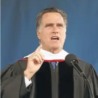  ?? Picture: REUTERS ?? FIRST CHOICE: Mitt Romney, US Republican presidenti­al candidate and former Massachuse­tts governor, speaks at the Liberty University on Saturday. Liberty University was founded by the late television evangelist Jerry Falwell. Its theology students are...