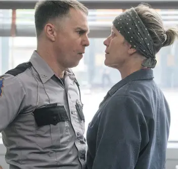  ?? FOX ?? Both Sam Rockwell and Frances McDormand won Golden Globes for their performanc­es in Three Billboards Outside Ebbing, Missouri, though the violent racist deputy Rockwell portrays is considered problemati­c by critics of the film, who object to, among...