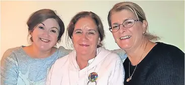  ?? ?? Sisters Arlene Watson, 48, Jean Daly, 62, and Roz Kerr, 58