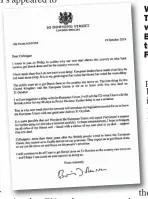  ??  ?? WARNING:
The letter written by Boris Johnson to MPS and Peers